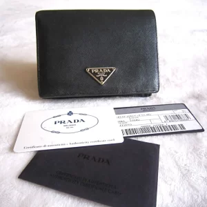 Prada Black Saffiano Leather Bi-Fold Wallet