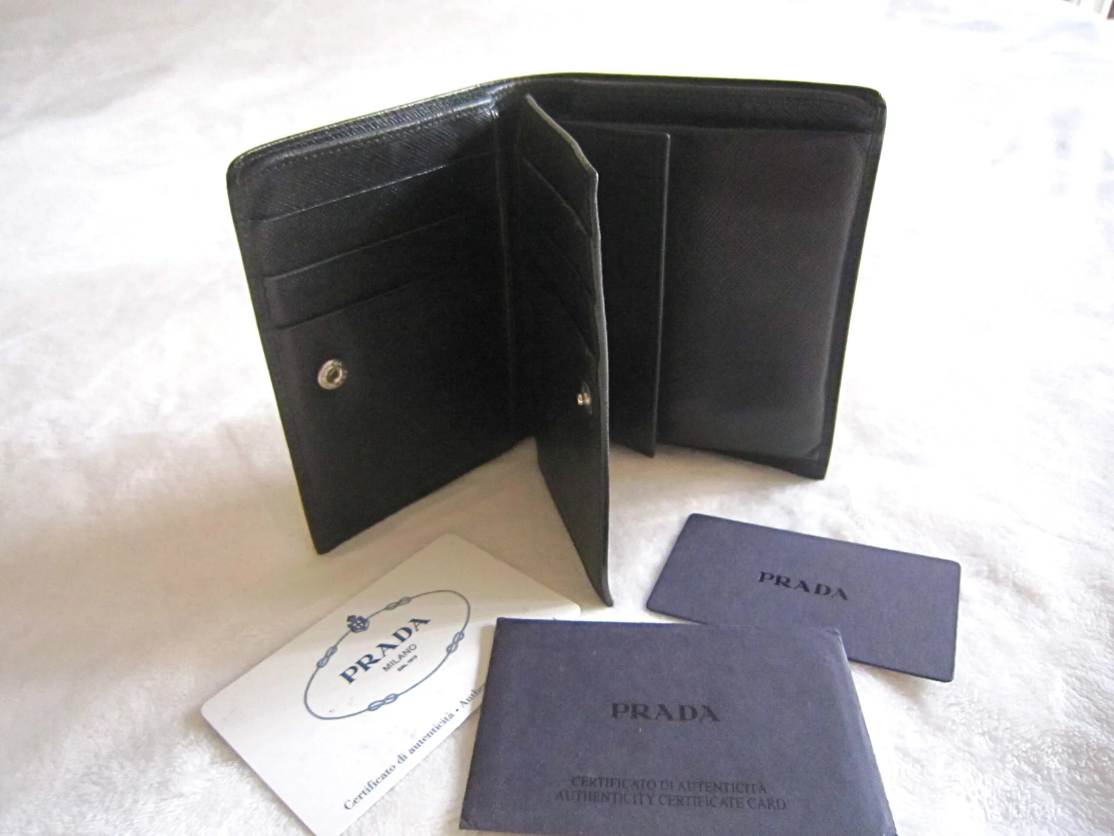 Prada Black Saffiano Leather Bi-Fold Wallet — image 3