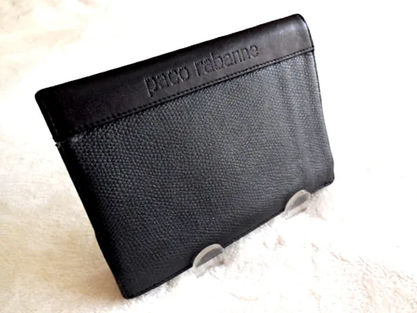 Paco Rabanne Black Leather Tri-Fold Wallet