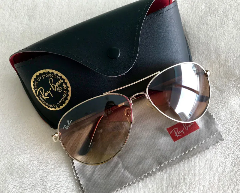 Ray-Ban Gold Brown Aviator Sunglasses