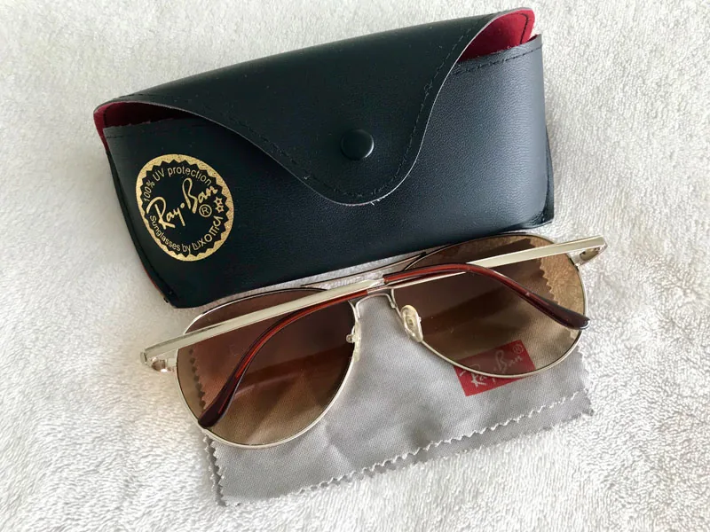 Ray-Ban Gold Brown Aviator Sunglasses — image 3