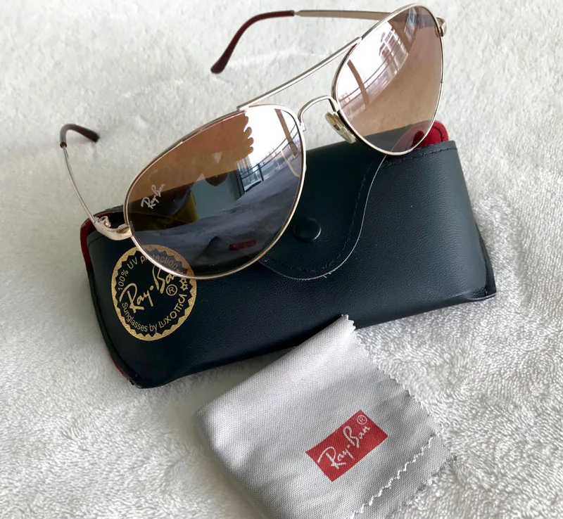 Ray-Ban Gold Brown Aviator Sunglasses — image 4