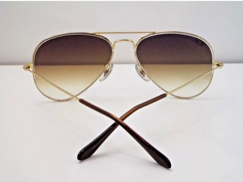 Ray-Ban Gold Brown Aviator Sunglasses — image 5