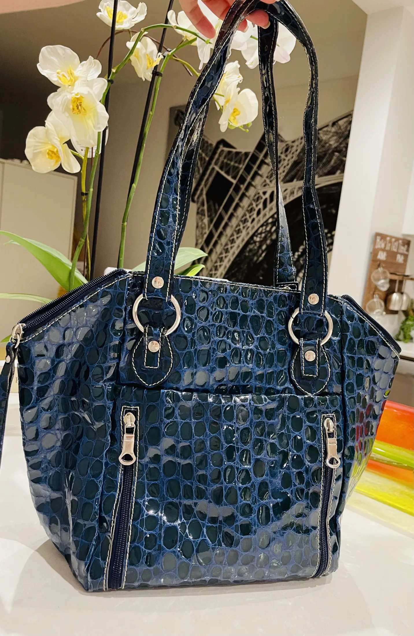 Regina Blue Large Tote Bag — image 2