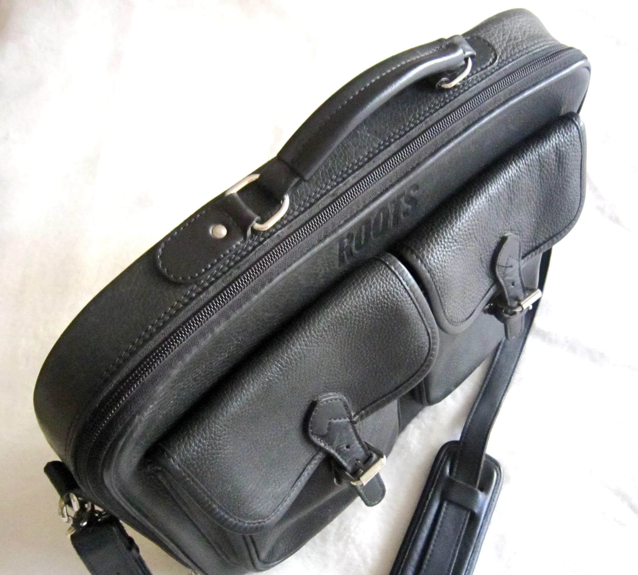 Roots Black Leather Briefcase — image 3