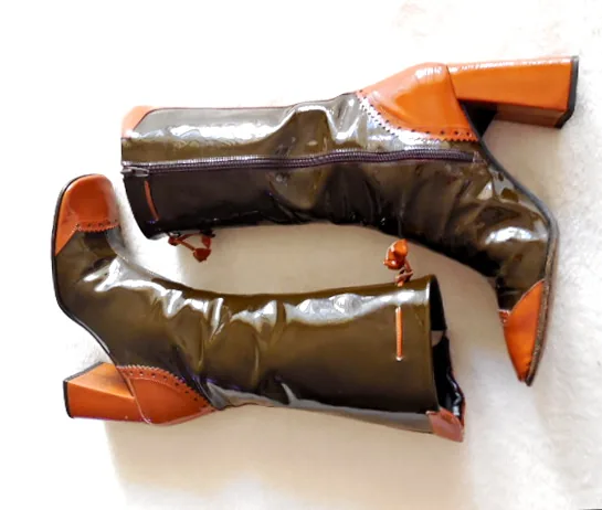 Stephanie De Raucourt Patent Leather Boots/Size 35.5 — image 3