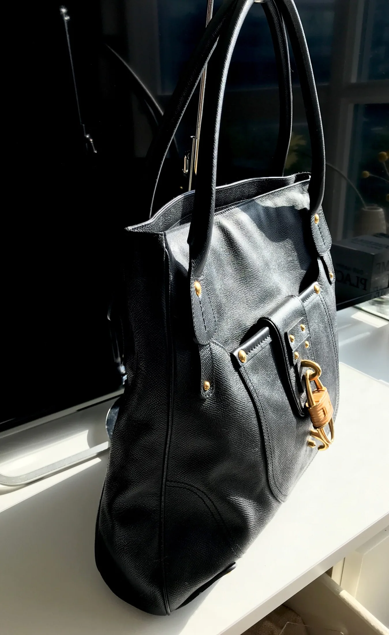 Salvatore Ferragamo Black Leather Large Tote — image 8