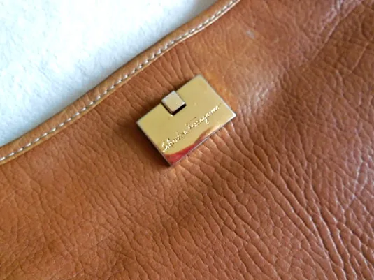 Salvatore Ferragamo Tan Leather Shoulder Bag — image 2