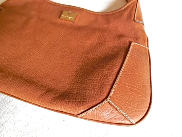 Salvatore Ferragamo Tan Leather Shoulder Bag — image 6