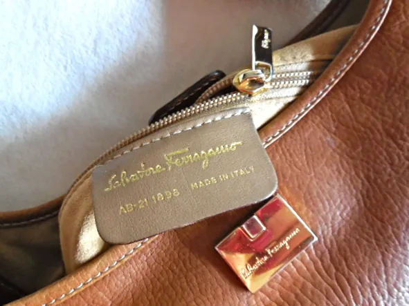 Salvatore Ferragamo Tan Leather Shoulder Bag — image 9