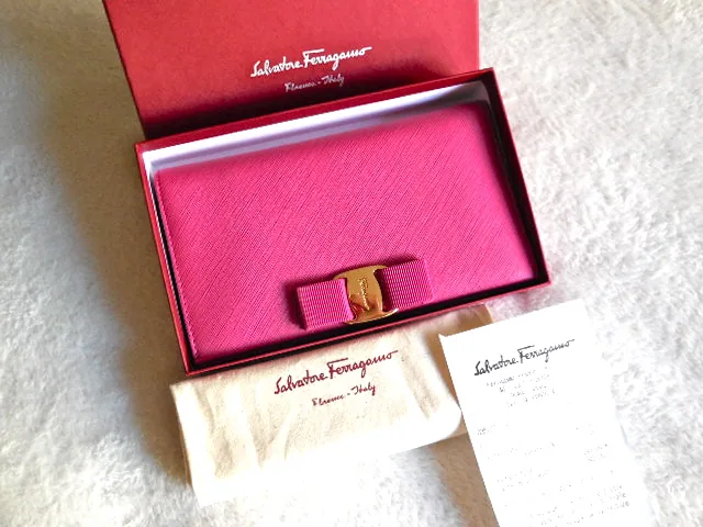 Salvatore Ferragamo Pink Miss Vara Bow Wallet on Chain — image 2