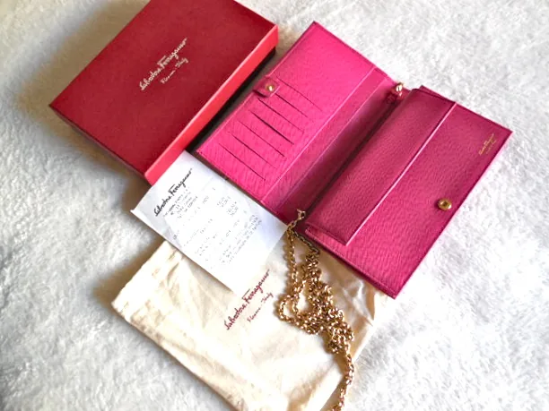Salvatore Ferragamo Pink Miss Vara Bow Wallet on Chain — image 4