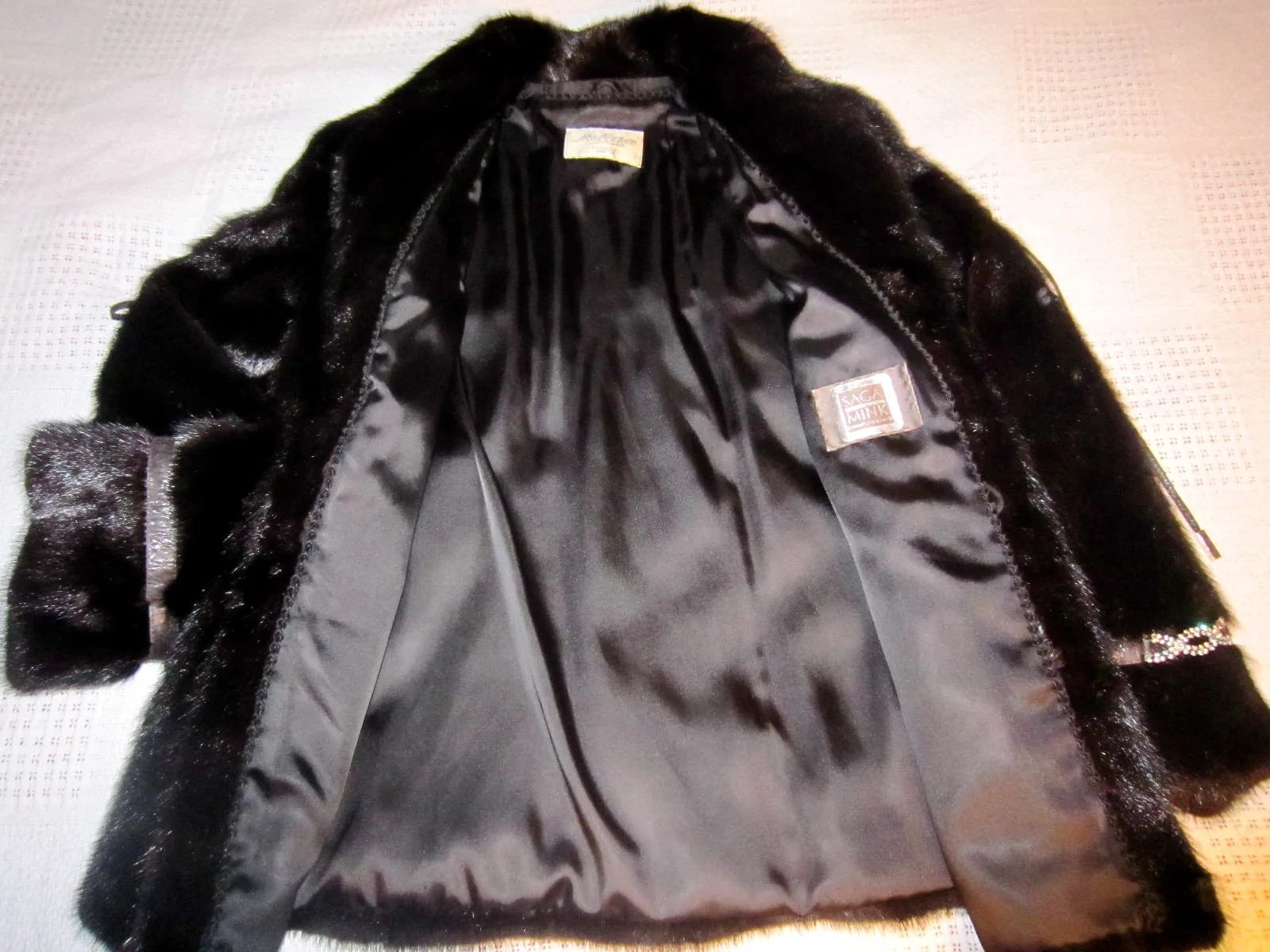 SAGA FURS Black Natural Silky Mink Coat — image 5