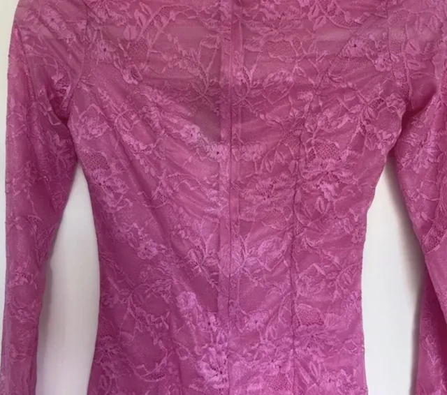 SKIMS Lace Turtleneck Dress in Bubble Gum Pink Size L — image 6