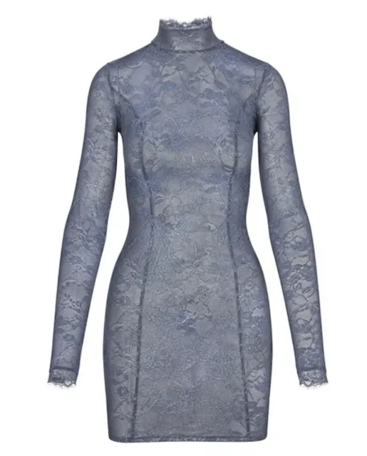 SKIMS Lace Turtleneck Dress Thunder Size L — image 2