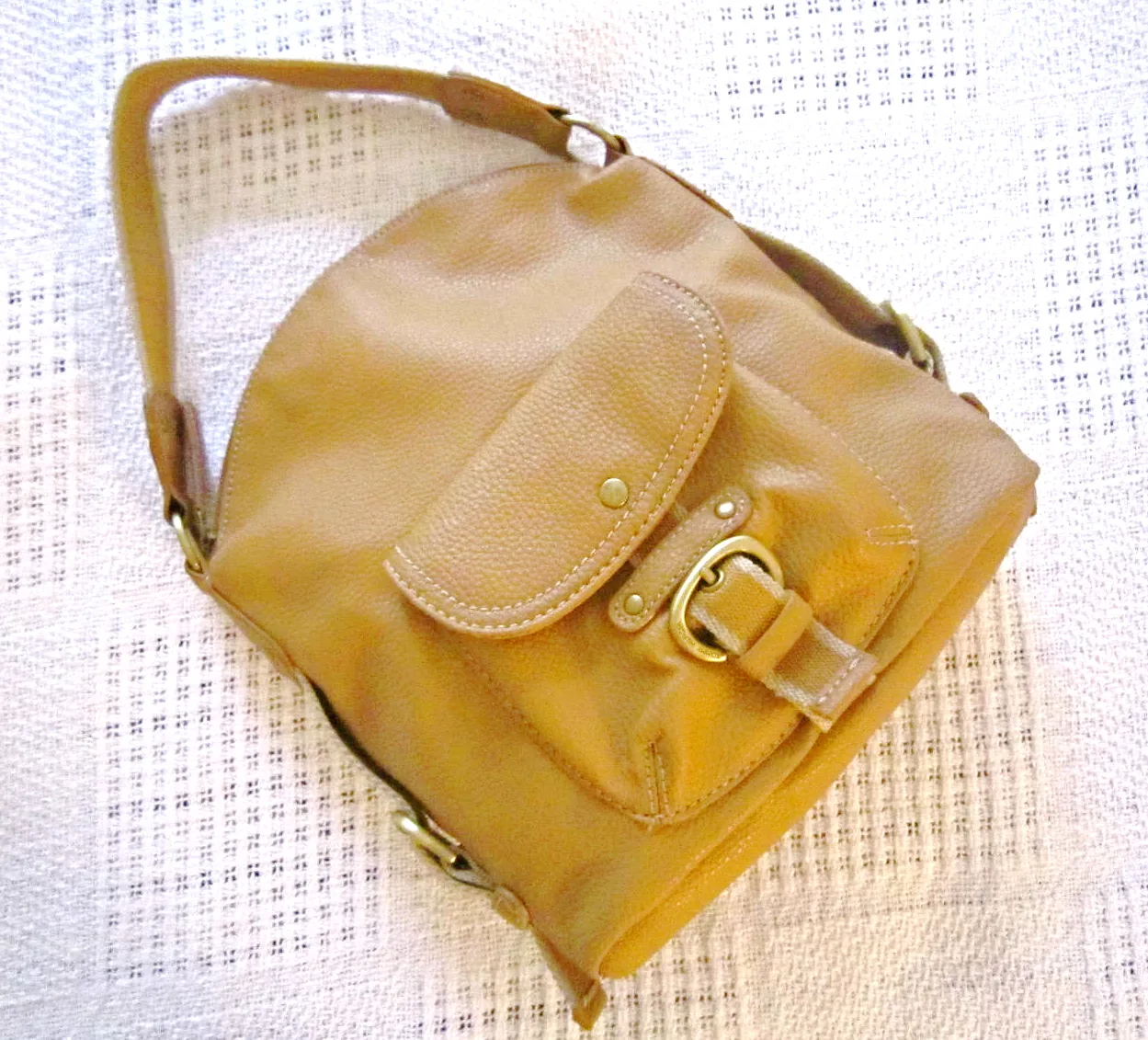 Tommy Hilfiger Mustard Leather Hobo Bag