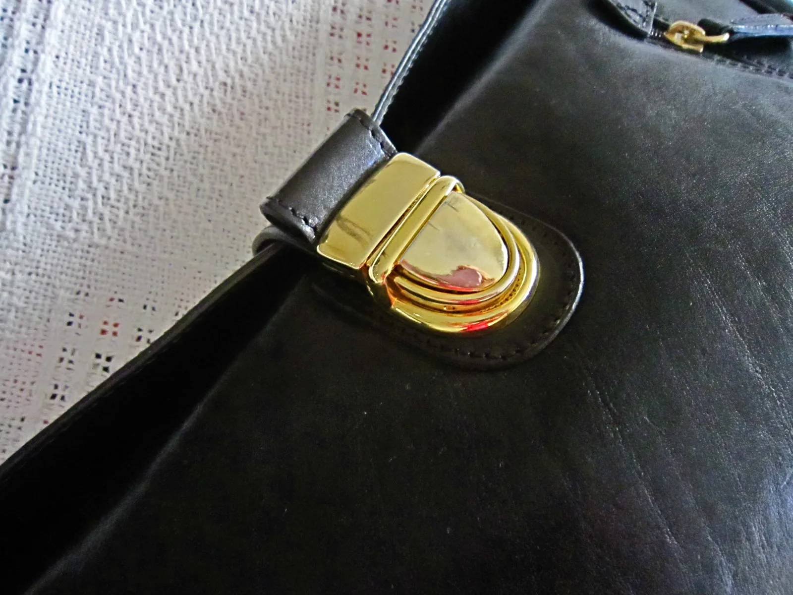 Valentina Black Leather Shoulder Bag — image 3