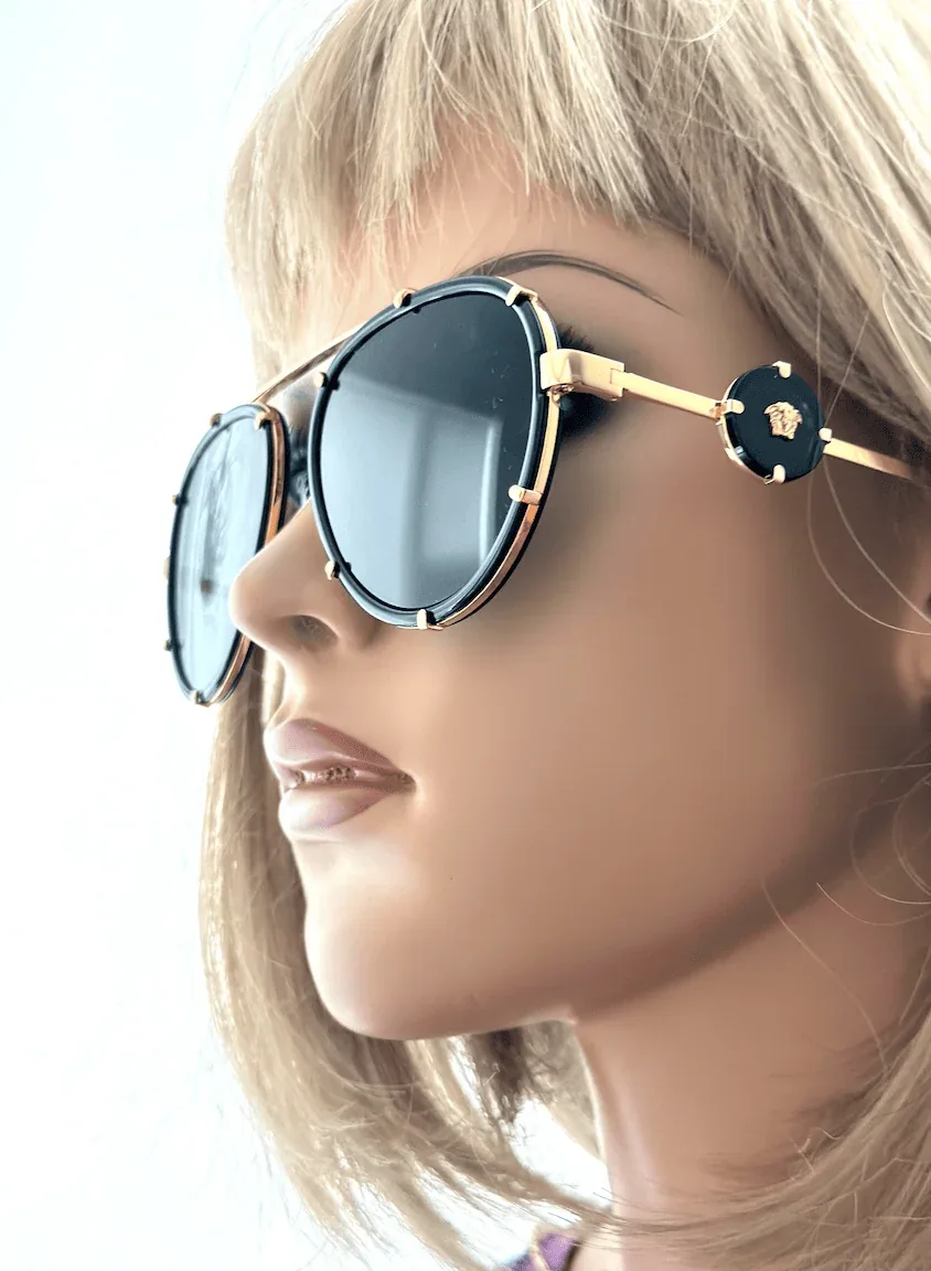 Black Aviator Medusa Versace Sunglasses — image 2
