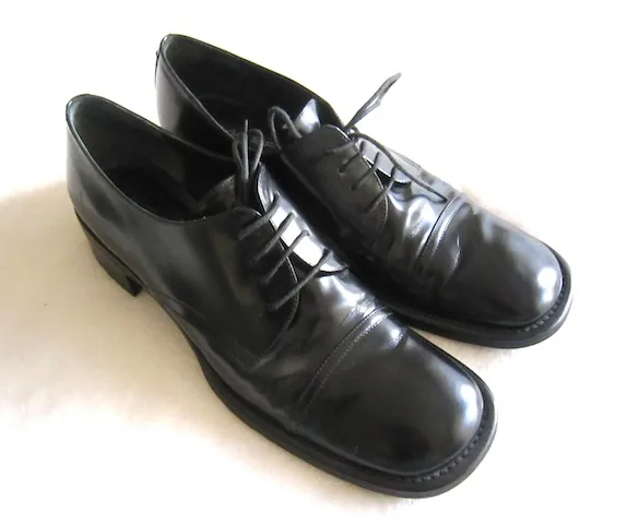 Via Spiga Men’s Black Leather Oxford Shoes/Size 10