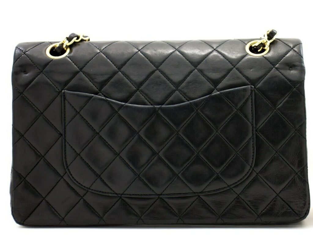 Chanel Black Lambskin Double Flap 2.55 Classic Bag