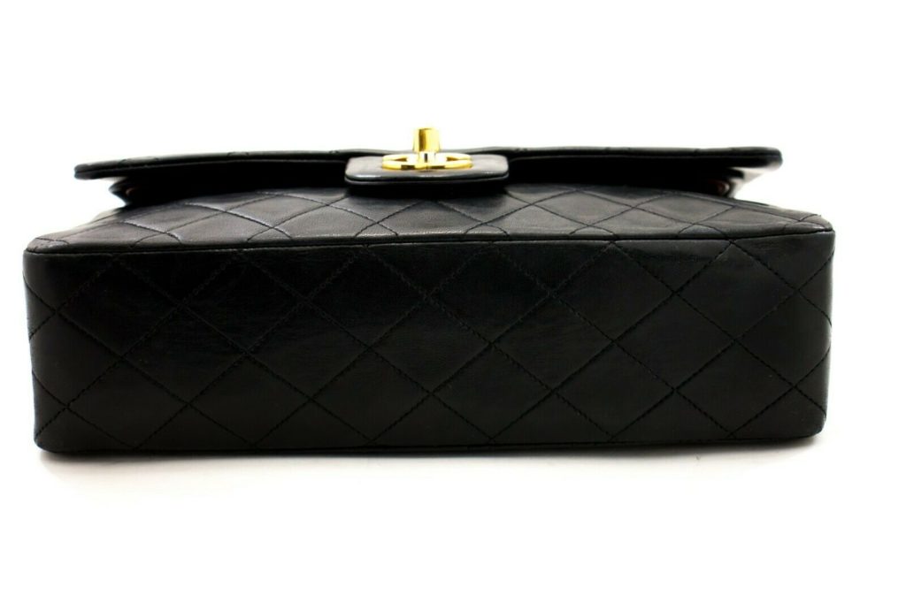 Chanel Black Lambskin Double Flap 2.55 Classic Bag